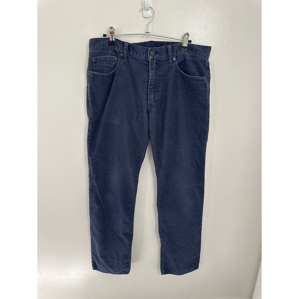 Gap 1969 Men Navy Blue Straight Leg Corduroy Pants 33x32 988842